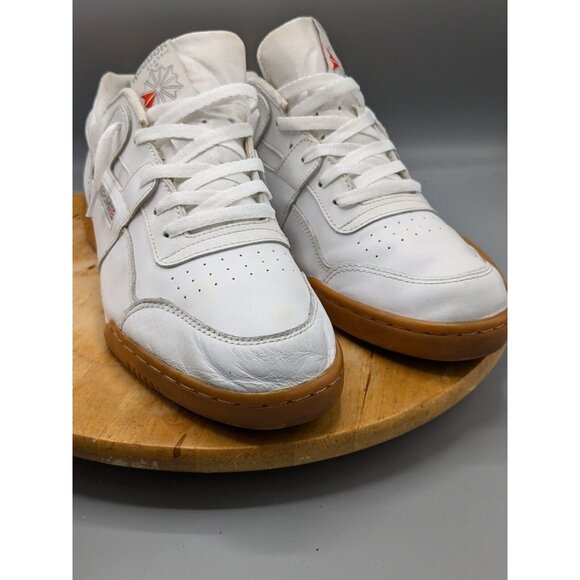 REEBOK Workout Plus Men 11 Classic Shoe White Leather Gum Sole CN2126 Sneaker - Picture 6 of 14